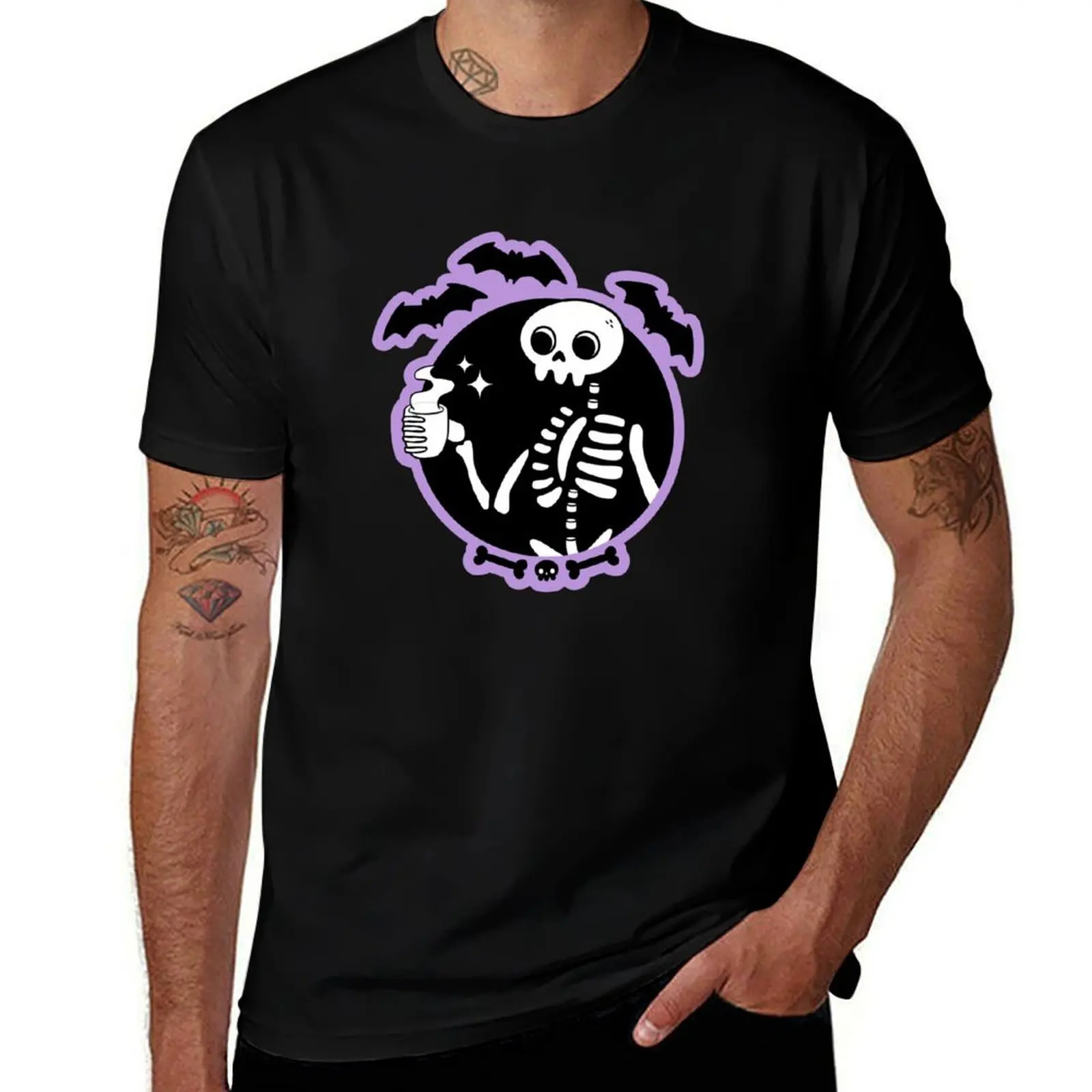Death Before Decaf // Purple Nikury T-Shirt Big Size Daily Wear T-Shirt