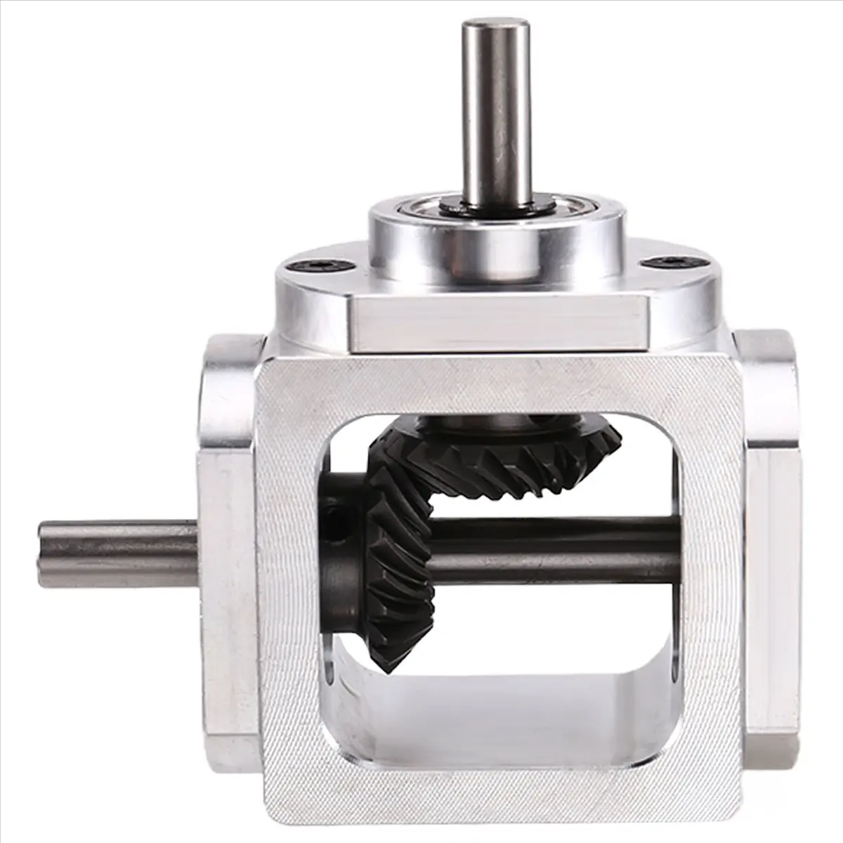 A74U 90 Degree Right Angle Bevel Gear-Box with Mounting Hole 1:1 Shaft 1 Module 20 Teeth Bevel Gear C view 2