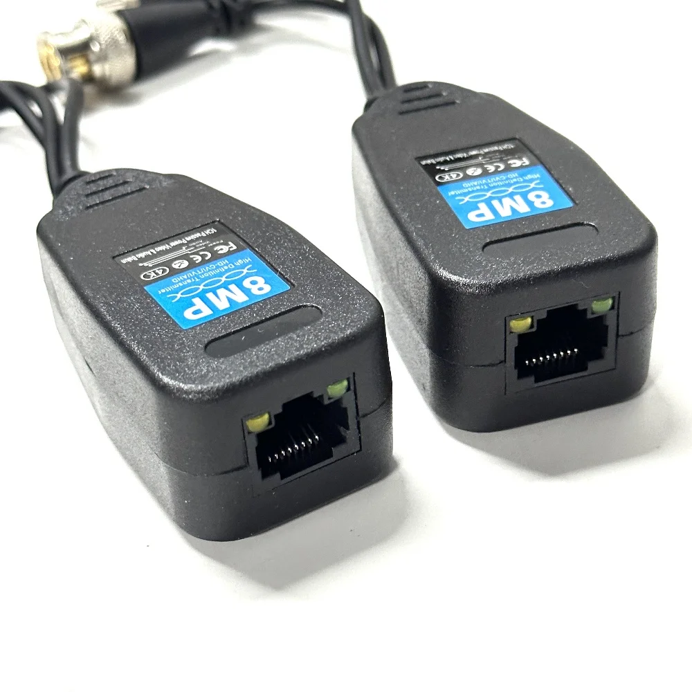8MP BNC Para RJ45 Vídeo Passivo Balun Vídeo + Poder + Áudio 3 EM 1 Trançado Par BNC Transceiver Para Câmera CCTV