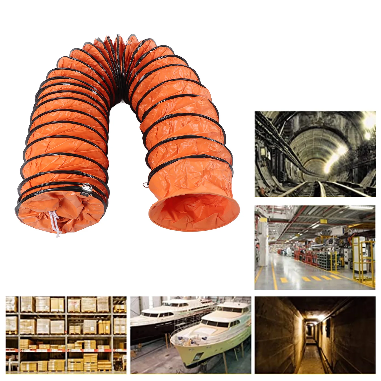

Fan Duct Hose Flexible Duct Hose 10m PVC Adjustable Ventilation Duct Hose with Clamp for Fan Flexible Duct Ventilation Hose