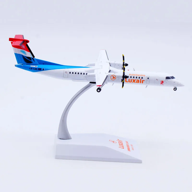 XX20169 hadiah Pesawat koleksi logam campuran JC Wings 1:200 Luxair bomdier Dash8-Q400 Diecast Model pesawat LX-LGE dengan dudukan