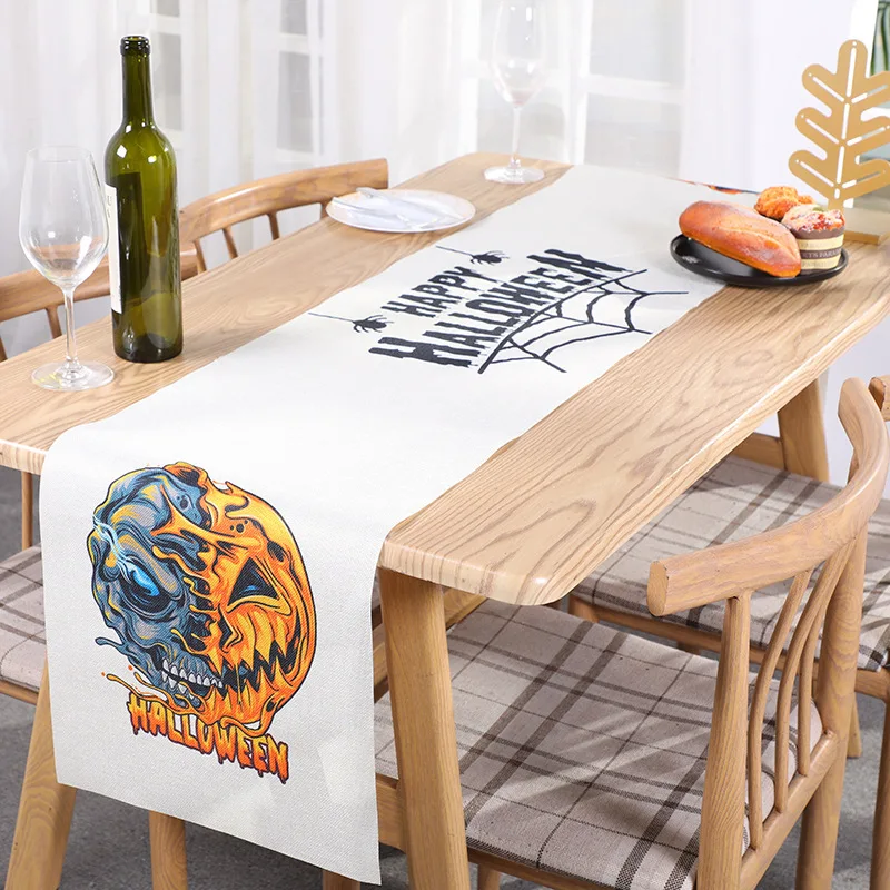 New Halloween Decorations Spooky Table Flags Tablecloths Dining Table Decorations Atmosphere Scene Arrangements Home Party Decor