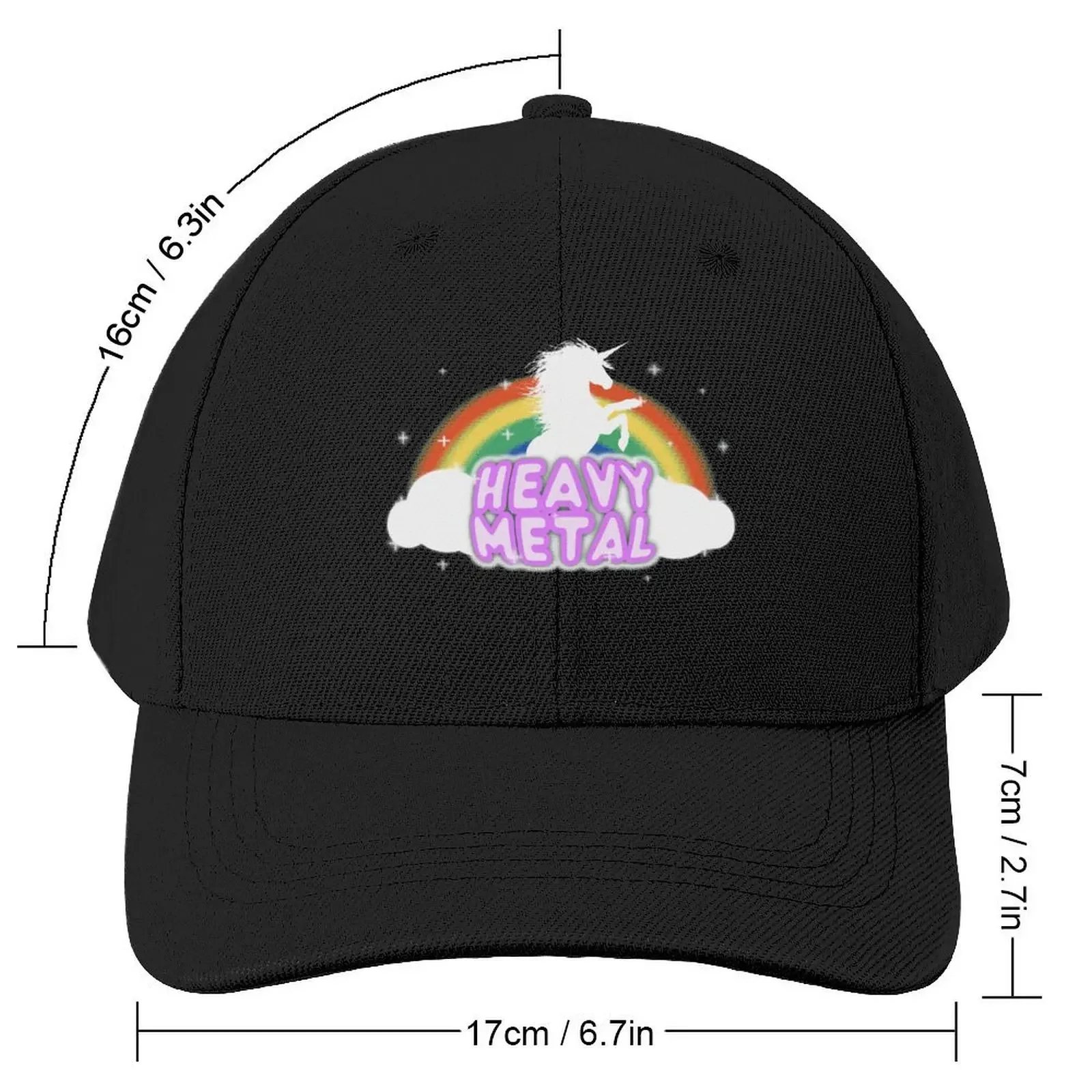 Heavy Metal Rainbow Unicorn Baseball Cap Vintage Golf Hat Ladies Men's