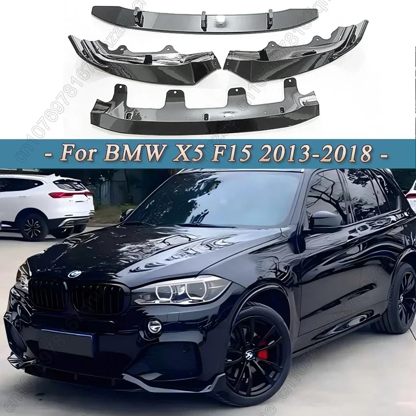 

For BMW X5 F15 30d 40d 35i M50i M50d 2013-2018 4Pcs Performance Front Bumper Splitter Lip Spoiler Diffuser ABS Black Bodykits