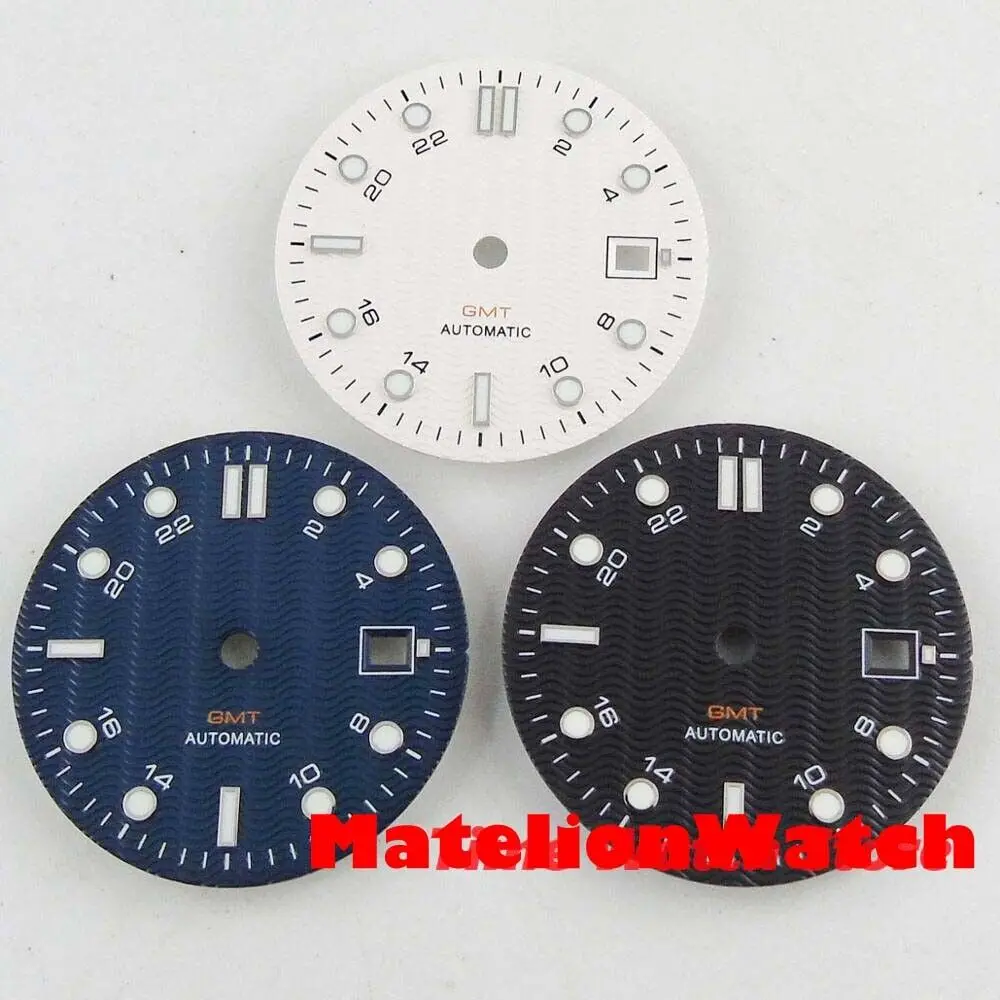 Циферблат часов 31 мм, дата, подходит для ETA 2824 Miyota 8215 Mingzhu 2813 3804, черный/белый/синий