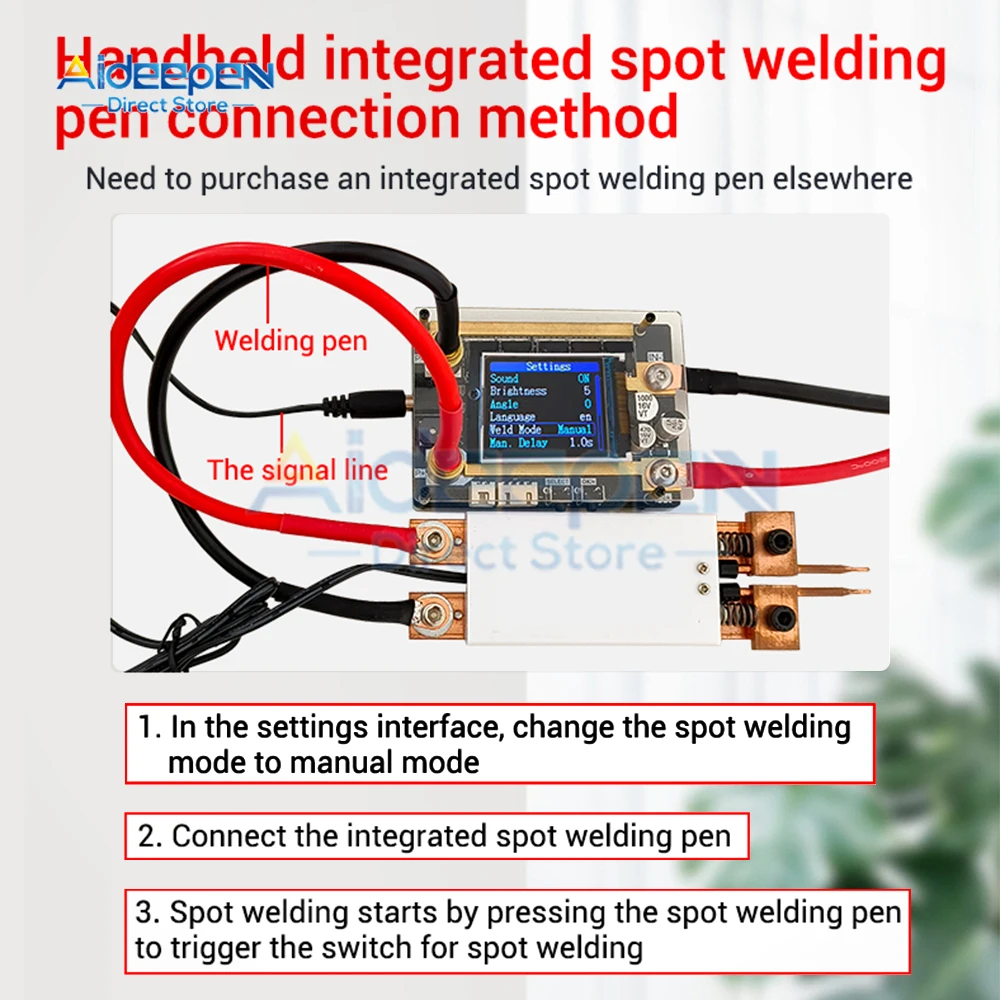 

12V Spot Welder DIY Kit Adjustable Spots Welding Control Board for 18650 Battery 0.1-0.3mm Nickel Sheet With Bluetooth Module