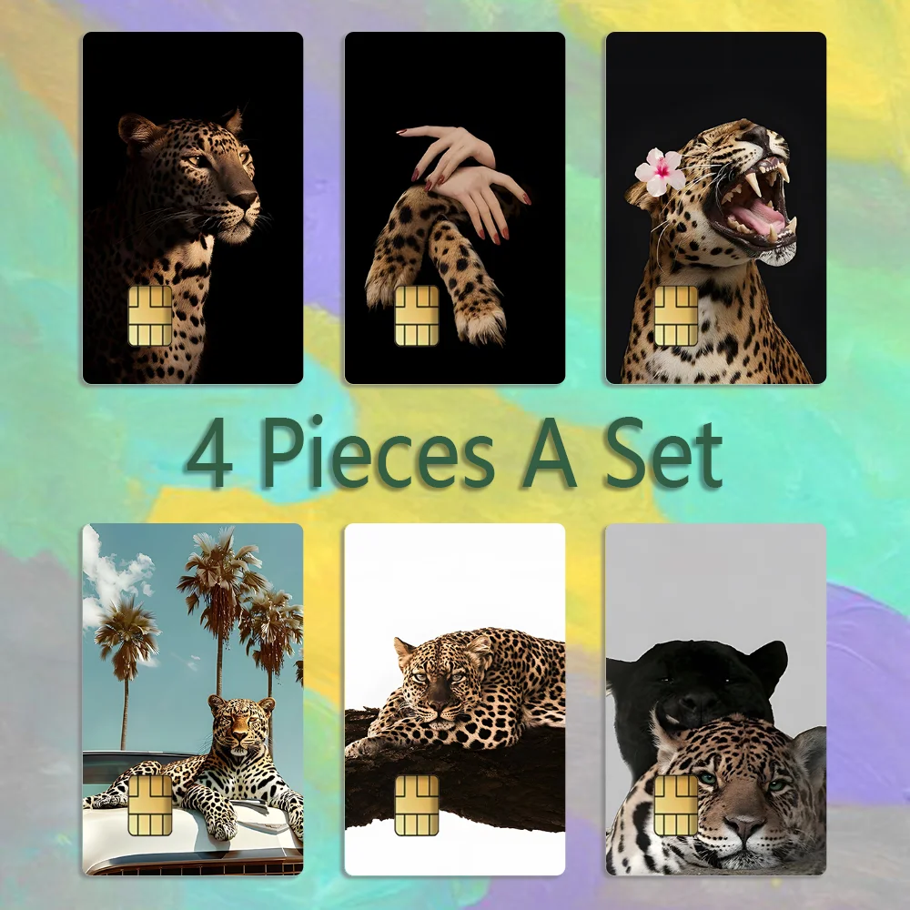 

Fashion Tiger Leopard Card Stickers Credit Visa Debit Bank Charge Card Bus Metro Waterproof Sticker Decal Decoration