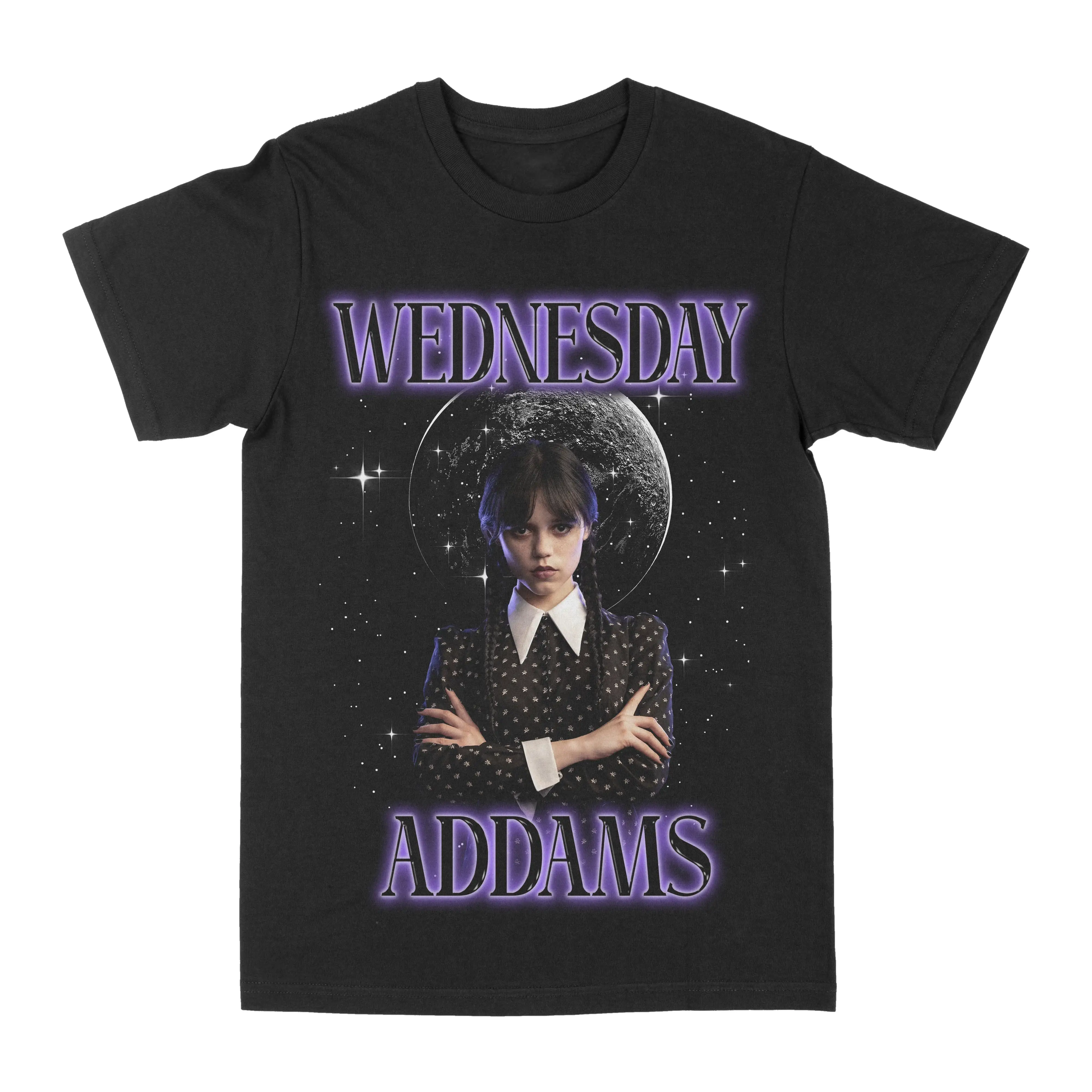 

Футболки с принтом Wednesday Adams с рисунком, летние мужские и женские футболки из чистого хлопка класса люкс, с короткими рукавами