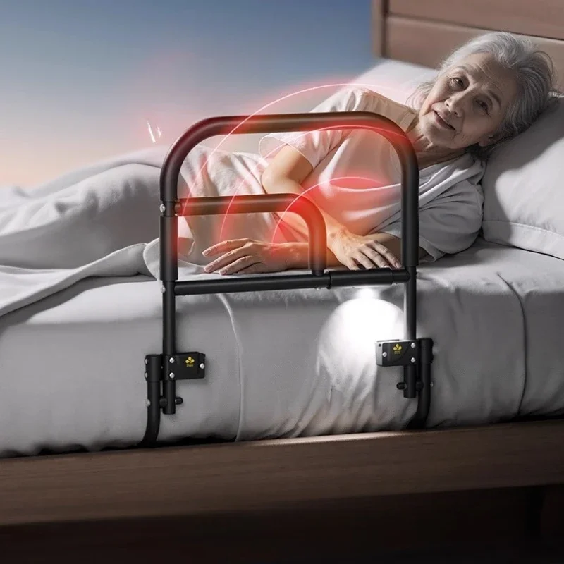 Bedrails for Adults Grab Bar Bed Handrails, Bed Rail with Pocket, Sensor Light Safety Bed Rails for Elderly Assistance Products
