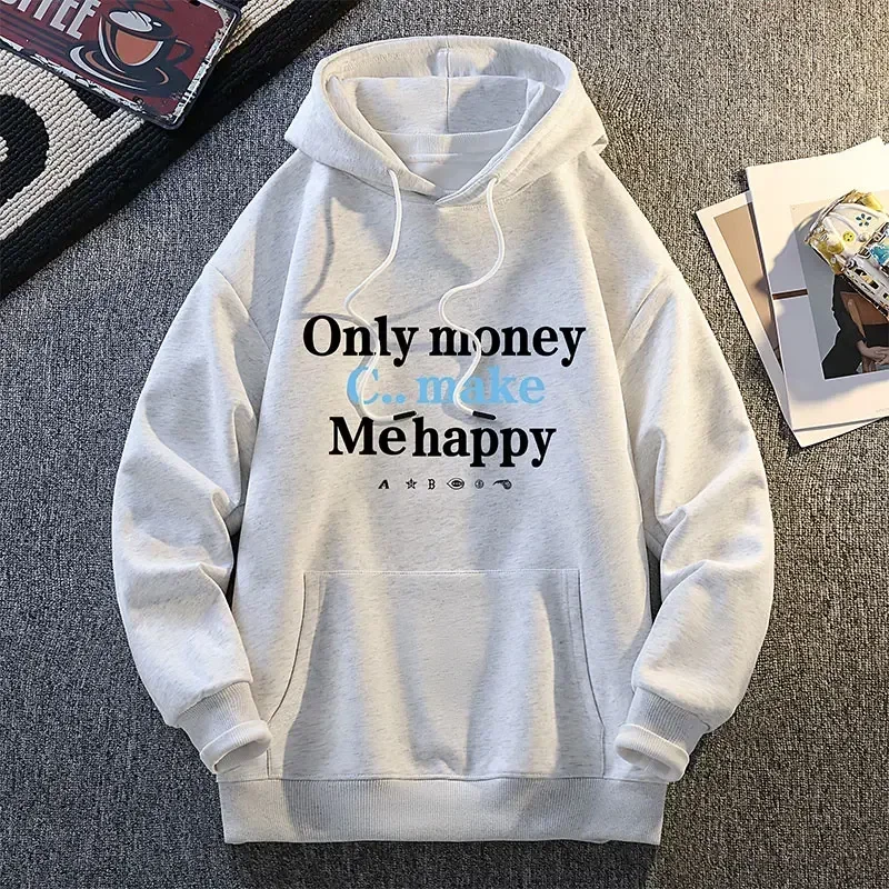 Trendy Men Hoodie - New Spring Autumn Cotton Blend Preppy Style Casual Sweatshirt Unisex Practical Urban Streetwear Pullover Top