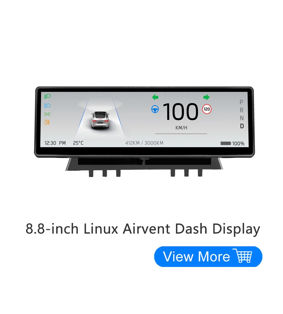 Mini Dash Screen Display 8.9-inch LCD AMD Intel System Digital Car Dashboard HUD Display for Tesla Model 3 Model Y