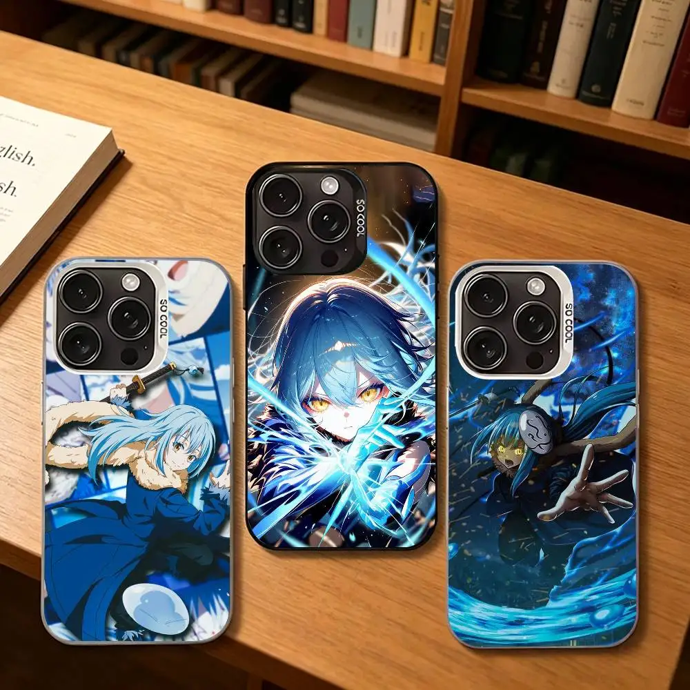 Anime Cute Slime maga Rimuru T-TenSura Phone Case For iPhone 17,16,15,14,13,12Plus Pro Max XS, gloss black  Inside Cover