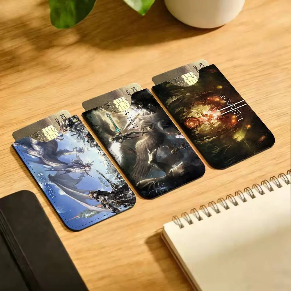 Game Lineage 2 Leather Card Wallet Soft Lightweight Portable Credit ID Card Holder Daily Commute Card Case