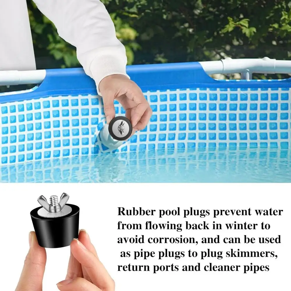 

High Quality Rubber Pool Winterizing Plug With Stainless Steel Screw Black Winter Expansion Plug Swimming Pool Fittings