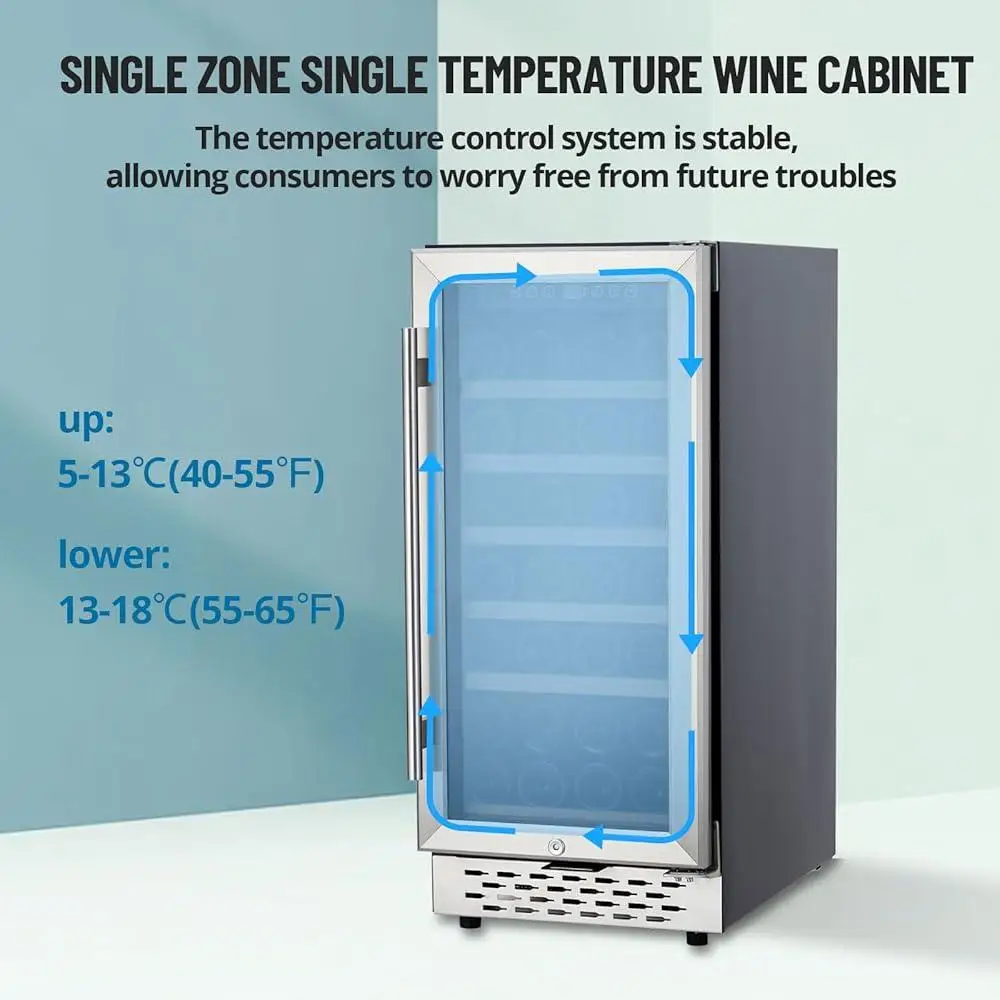 ثلاجة النبيذ 28 زجاجة التحكم الرقمي في درجة الحرارة ثلاجة مدمجة LED تعمل باللمس باب زجاجي قبو نبيذ صغير قائم بذاته
