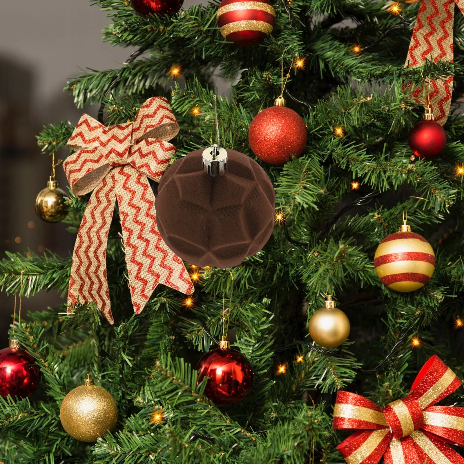 

12pcs Christmas 6Cm Flocked Touch Holiday Decor For Xmas Home Party Christmas Ornament Pumpkin Ornaments Xmas