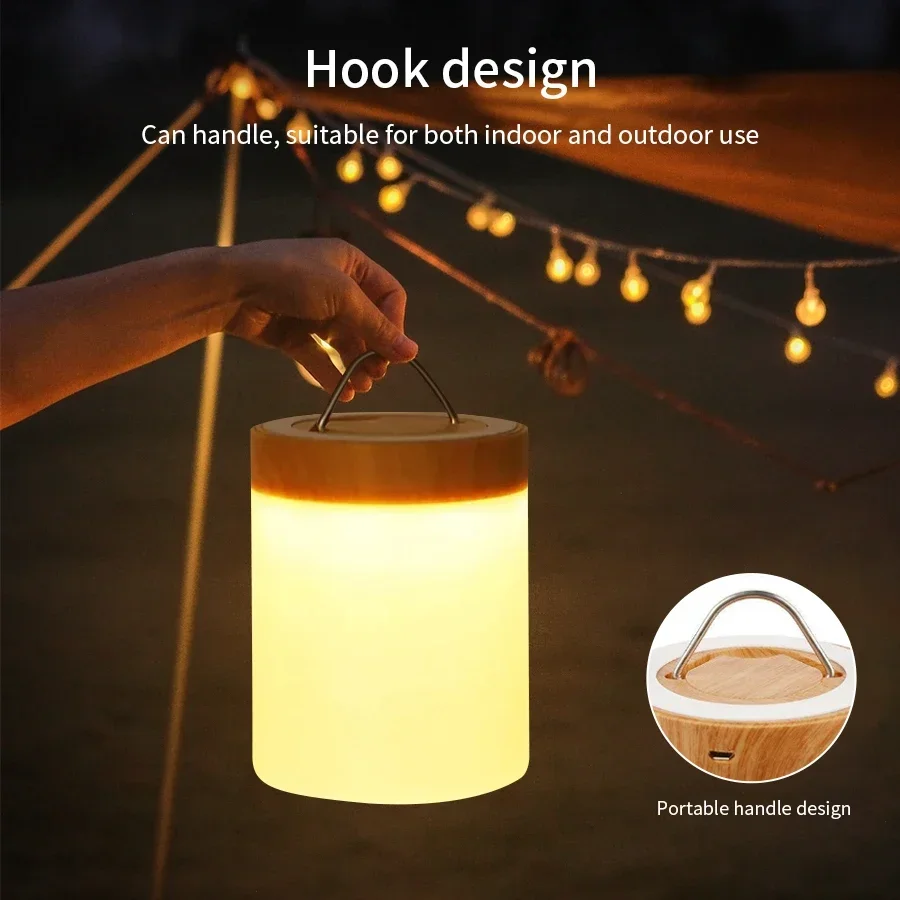 Creative LED Night Light 13 Colors RGB Dimmable Rechargeable Remote Control Touch Table Lamp Portable Bedroom Bedside Night Lamp