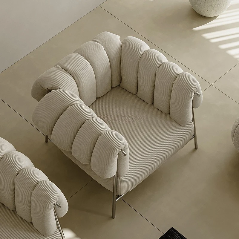 Franse Retro Brood Luie Rugstoel Netto Rode Designer Eenvoudige Vrijetijdsstoel Speciaal gevormde enkele fauteuil