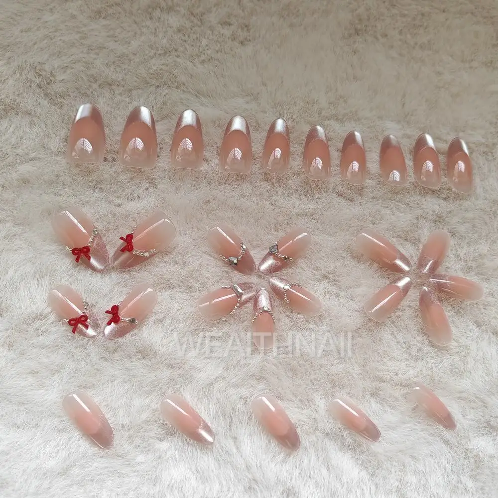 Exquisite Kamelien-Nagelscheiben mit feinem Glitzer, fließendes Licht, Katzenaugen, süßes und sanftes Mädchen, europäischer und amerikanischer Nagel, 30 Stück