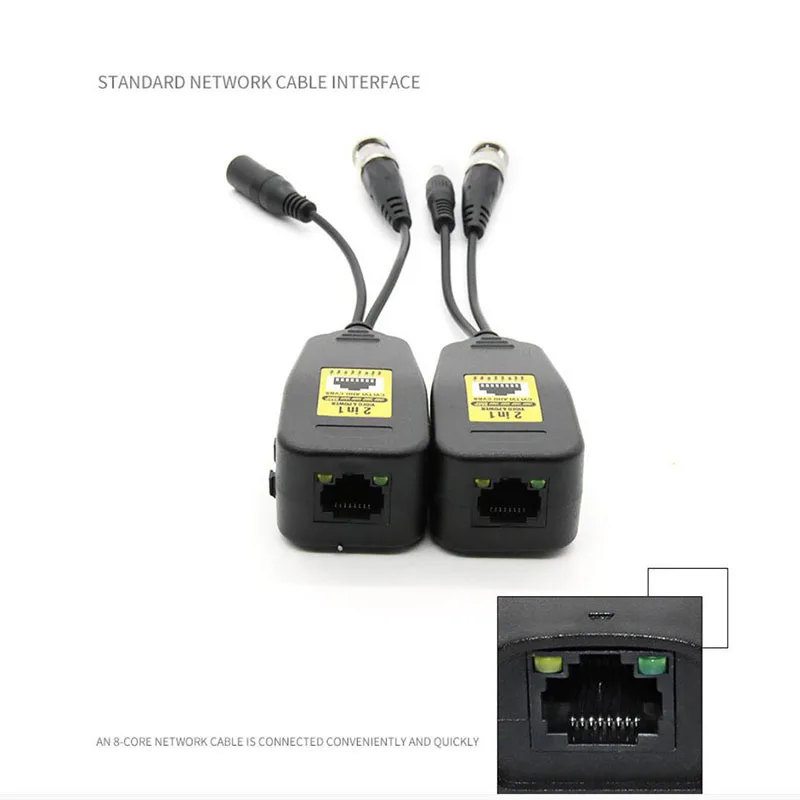 Passive Balun RJ45 CCTV Video Transceiver Coax BNC Versorgung Stromanschlüsse für HDCVI HDTVI AHD Kamera