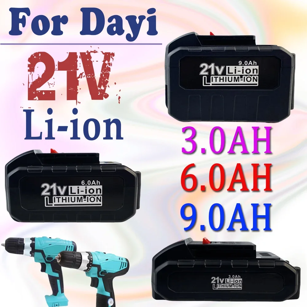 

for Dayi 21V 6000mAh High Capacity Cordless Electric Wrench Impact Battery Rechargeable Lithium Power Tool for Car Repair