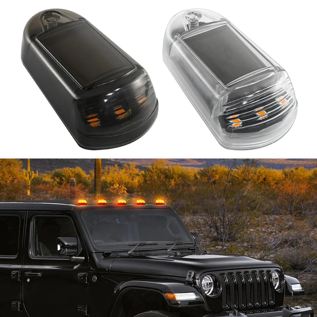 

2/5PCS Solar Powered Car Roof Mount Warning LED Strobe Light Bar RGB Anti-Collision Pilot Light for Truck SUV ATV Pickup