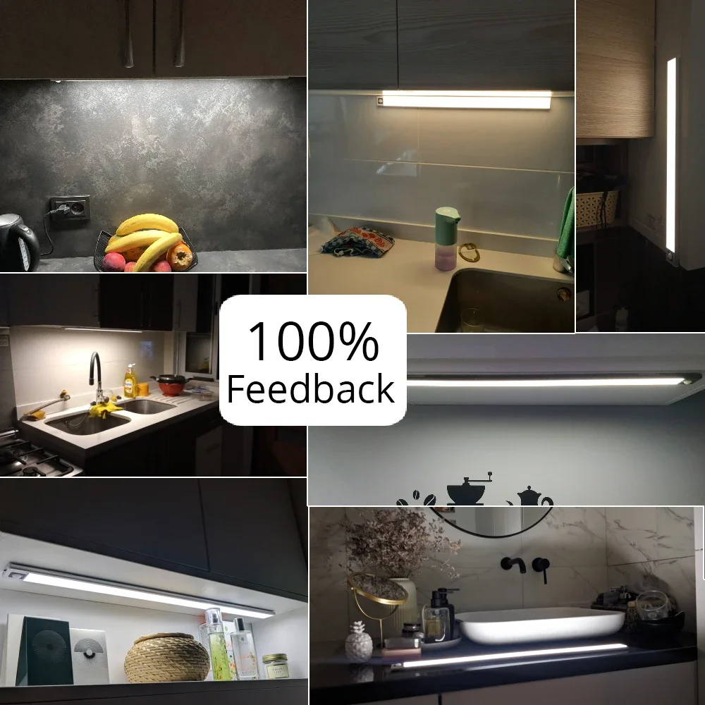 Lampada da notte a LED cucina senza fili sotto la luce dell'armadio USB ricaricabile PIR sensore di movimento armadio lampada da armadio luce notturna in alluminio