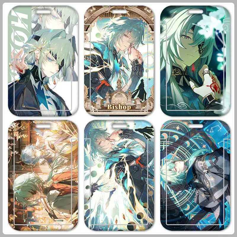 Honkai:Star Rail Anaxa Retractable Work Card Holder Sleeve ID Tag Name Badges Pass Card Cover Protective Sleeves