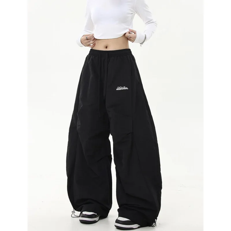 

High Street Paratrooper Pants Women Loose Wide Leg Sweatpants American Style Oversized Trousers Fashion Baggy Pants Streetwear