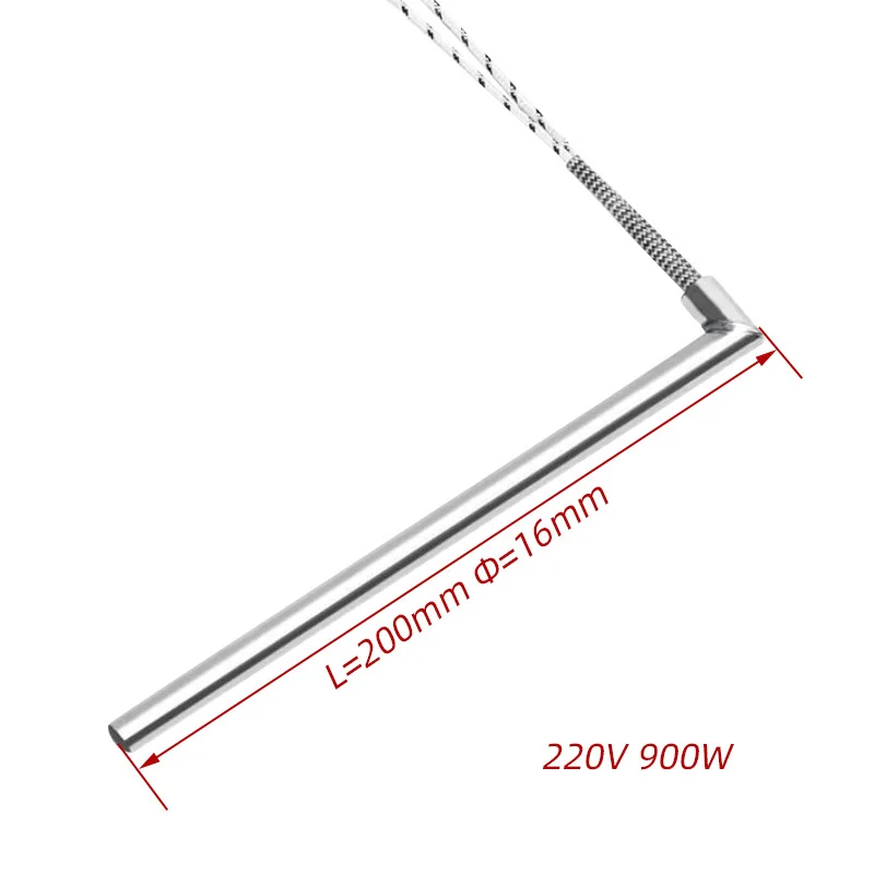 16mm Tube Diameter 220V Electric Tubular Heating Element Rod Heater Resistance L Shaped Cartridge Heater 450W/900W