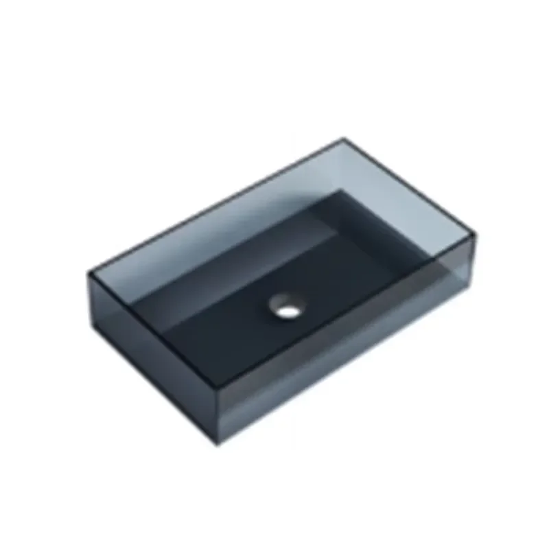 Modern Rectangular Glass Bathroom Sink Square Art Basin for Hotel Washroom Countertop Vessel Lavabo Sanitary Ware Home Decor