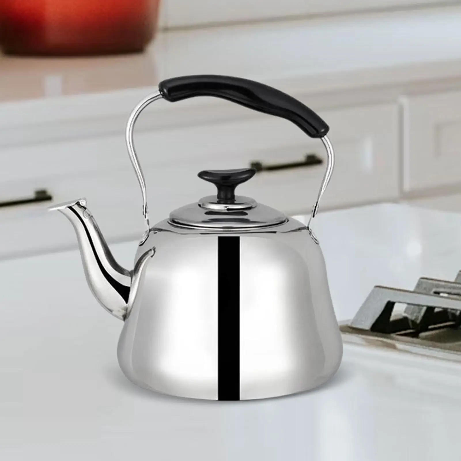 Whistling Tea Kettle 1L Household Anti Scald Handle Anti Rust Stovetop Kettle Tea Pot for Office Stove Indoor Hiking Backpacking