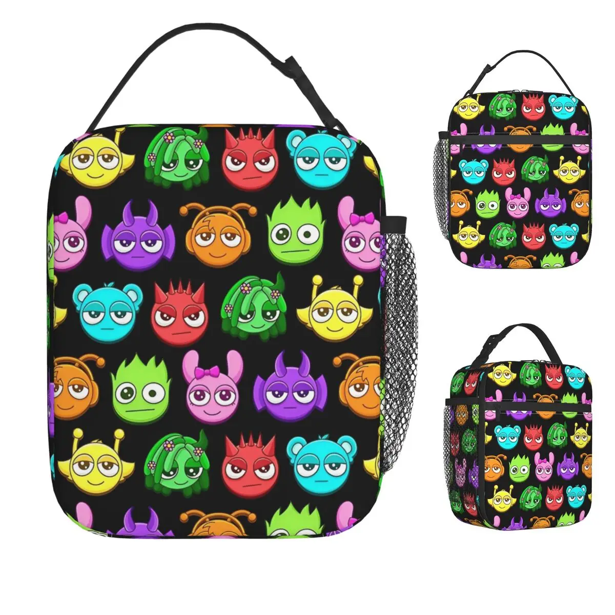 

Sprunki Cute Characters Seamless Pattern Lunch Bag Convenient Lunch Box Beach Cooler Bag Retro Waterproof Thermal Lunch Bags