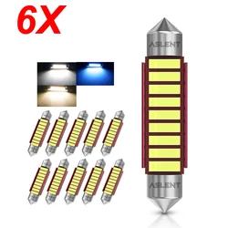 6X Festoon Led C5W 31 36 39 41mm Car Lights Canbus 7020SMD Dome Light 12V 4000K 6000K Warm White Crystal Blue License Plate Lamp