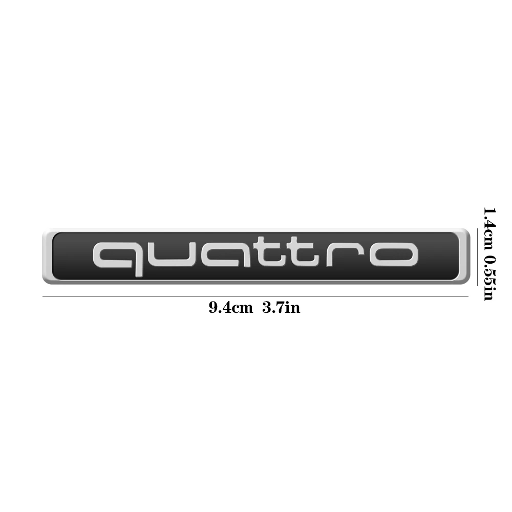 1 Stück 3D ABS Auto QUATTRO Emblem Karosserie Heck Kofferraum Fenster Aufkleber Abzeichen Dekoration Aufkleber Auto-Modifikation Zubehör für Audi Logo