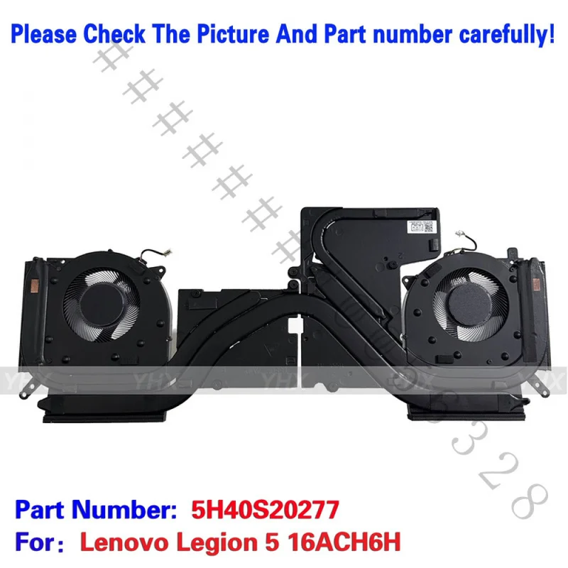 SS+New CPU GPU Cooling Fan Heatsink PN 5H40S20277 For Lenovo Legion 5 16ACH6H 2021 Gaming Laptop Radiator Replacement Assembly