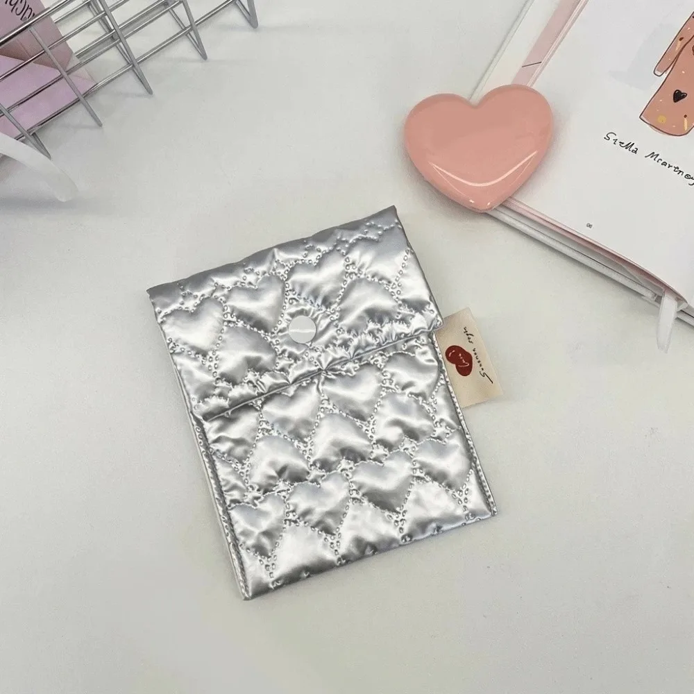 Large Capacity Sanitary Napkins Storage Bag Embossed Bow Multifunctional Travel Storage Bag Solid Color Portable Storage Bag