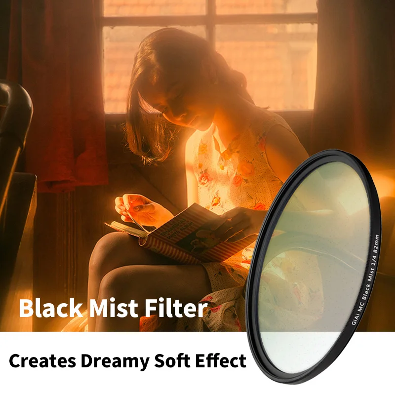 GiAi Black Mist Filter 1/8 1/4 1/2 Camera Lens Soft Effect Diffusion 49 52 67 77 82 95mm Portrait Photography
