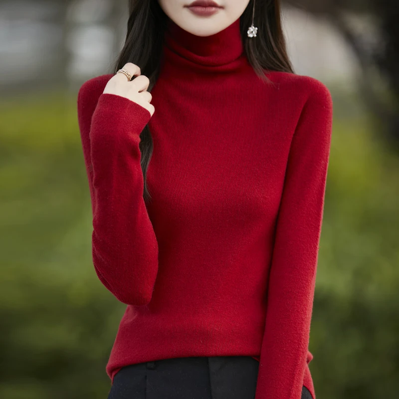 2024 Autumn/Winter New Pure Wool Knitted Casual Fashion Versatile Wool Sweater Bottom Top