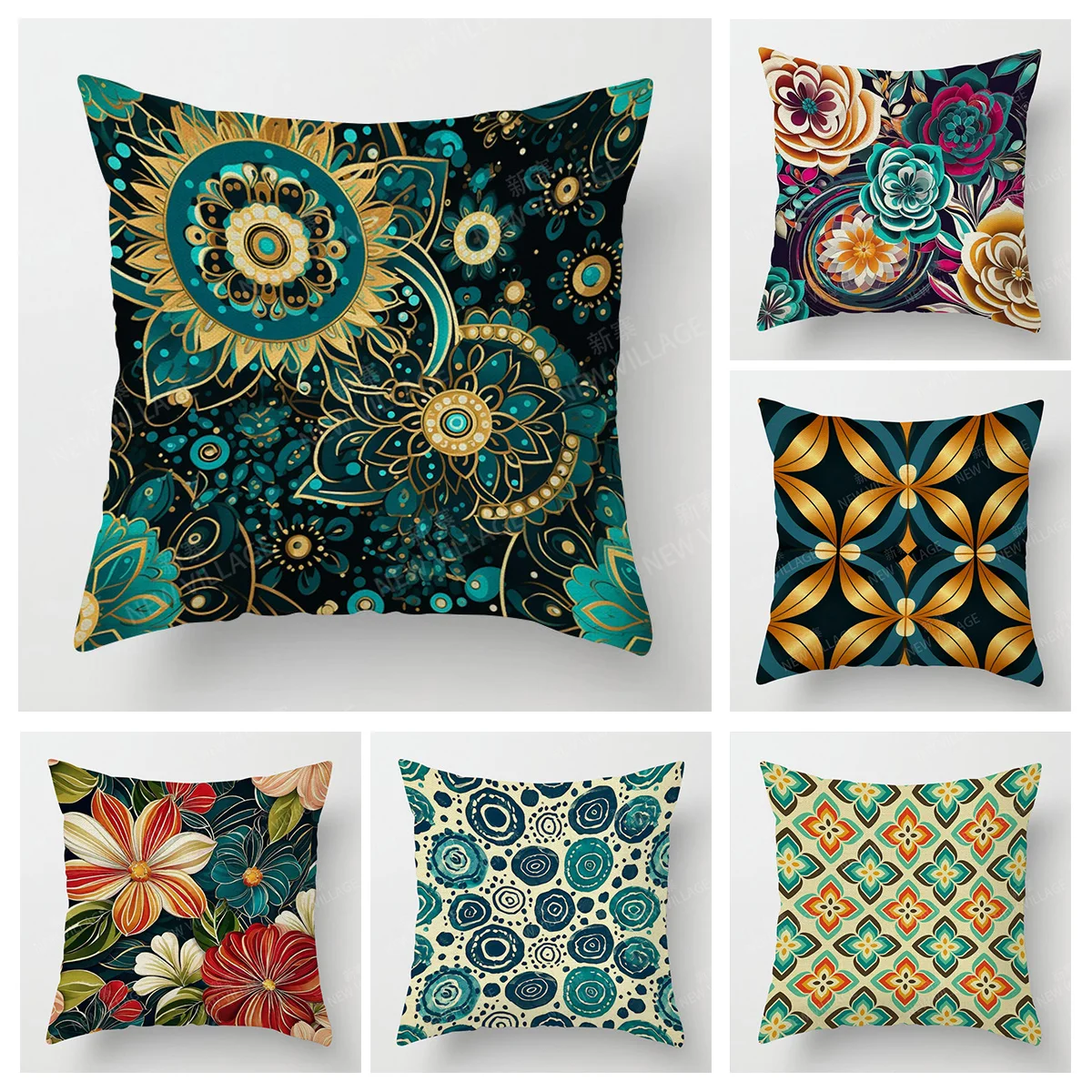 

Tropical plant pattern cushion set bedroom cafe decor ins style living room sofa pillow set Throw pillowcase 40x40cm 45x45cm