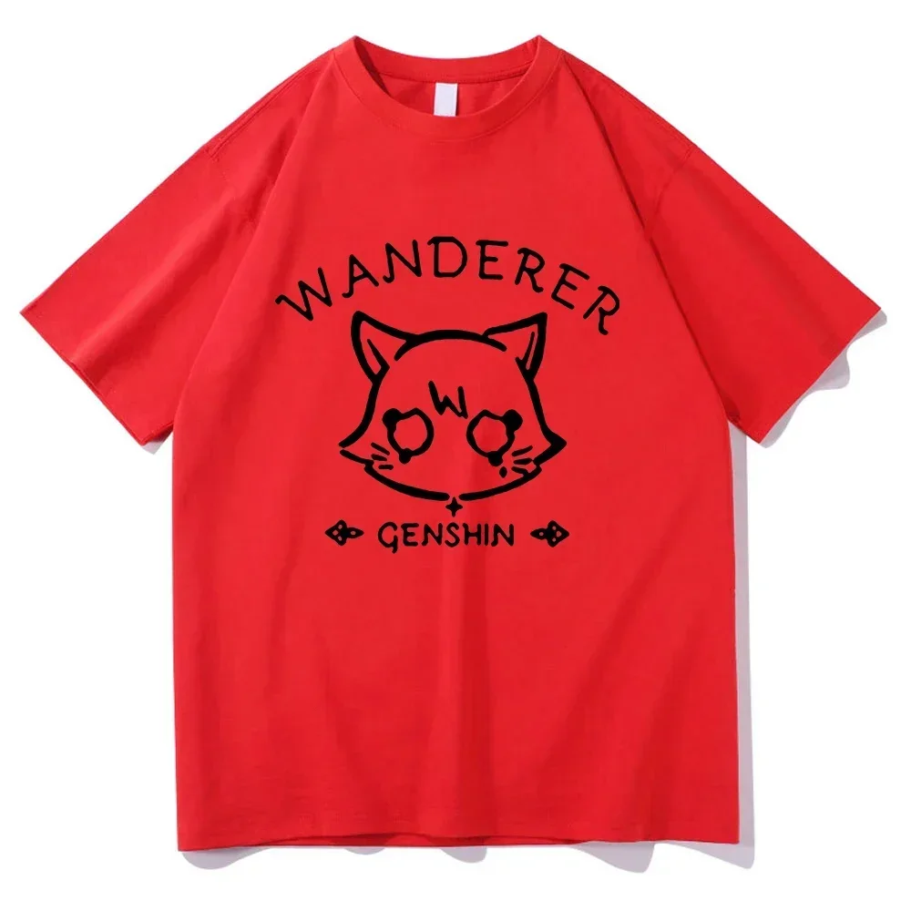 Genshin Scaramouche Wanderer Tshirt Funny Men/Women Clothing Harajuku T-shirt Unisex Vintage Tops Graphic T Shirts