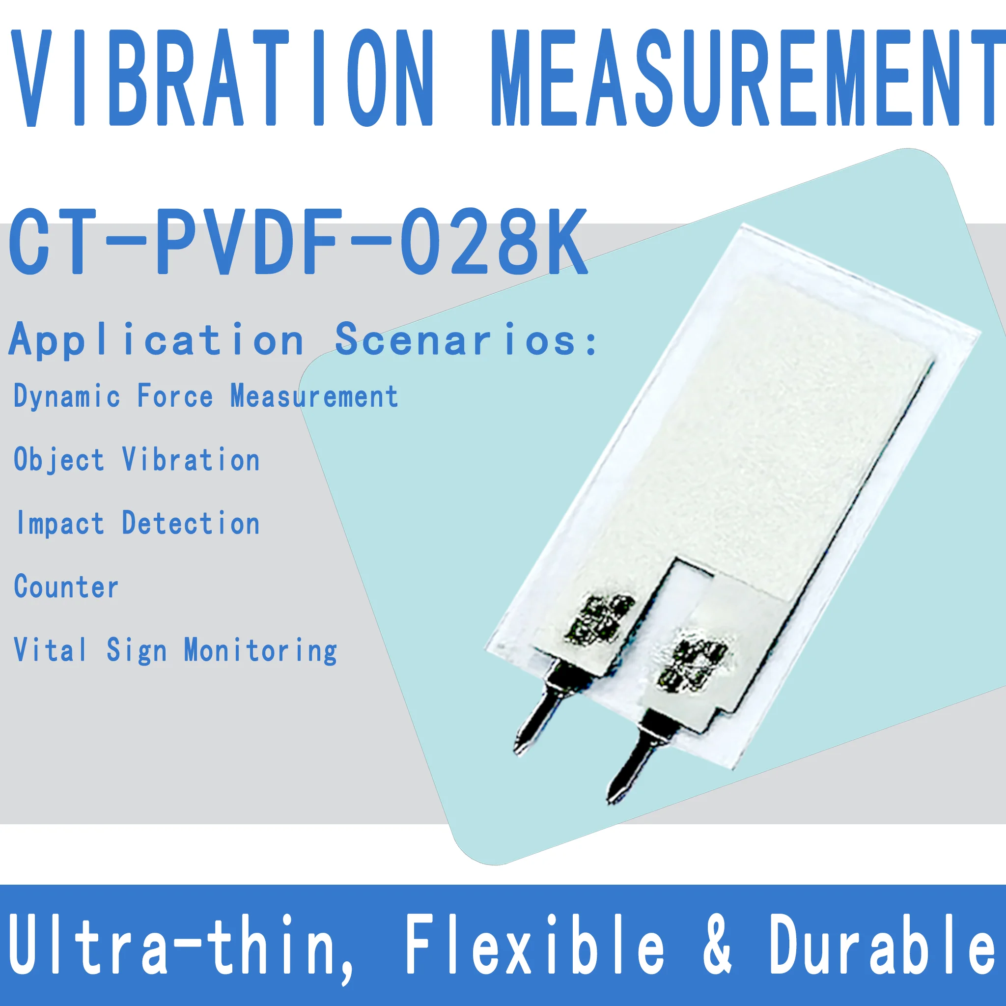 PVDF Film VibrationACCELERATION SENSOR | CT-PVDF-028K | Charge Amplifier Module Kit