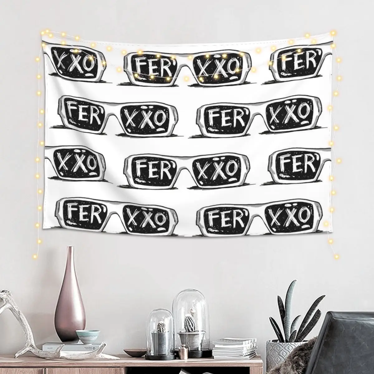 Feid Ferxxo Singer Tour Logo Fun Music Album Tapestry Funny Wall Hanging Aesthetic Home Decor Tapestries for Living Room Bedroom