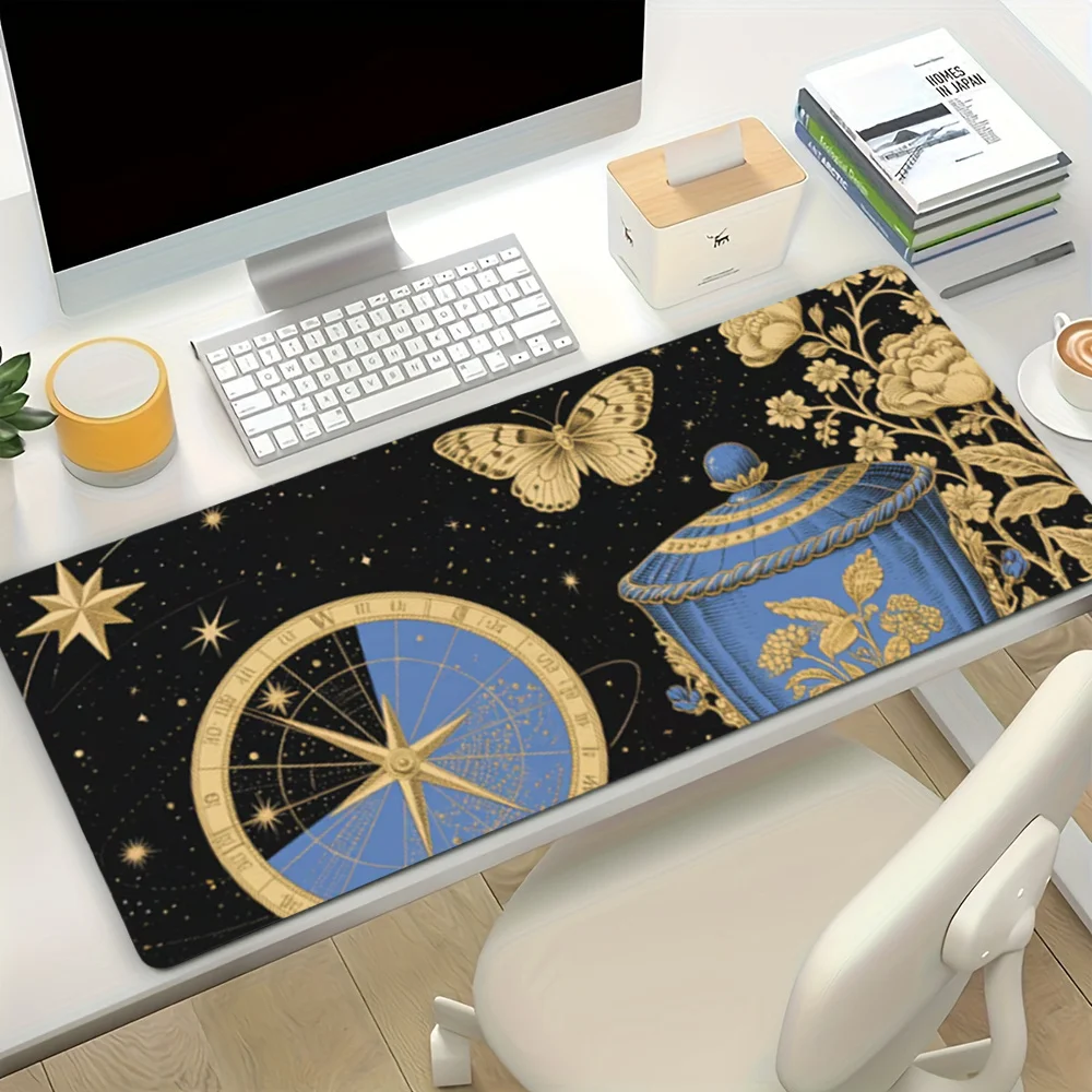 Large-sized blue jar, black butterfly table mat and mouse pad alfombrilla ratón ordenador alfombrilla gaming one piece playmat