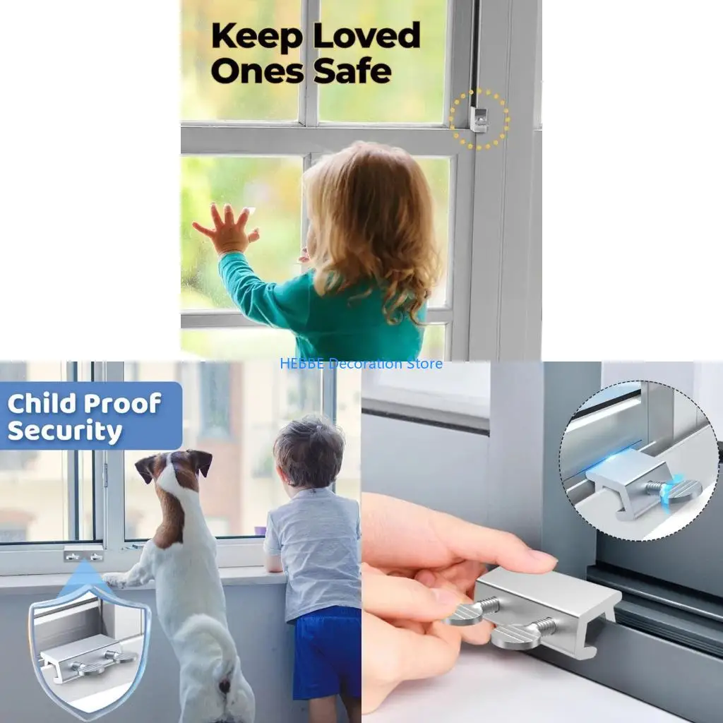 B0KC Kids Safe Window Restrictors Lock Corrosion Resistant Home Office Window Lock