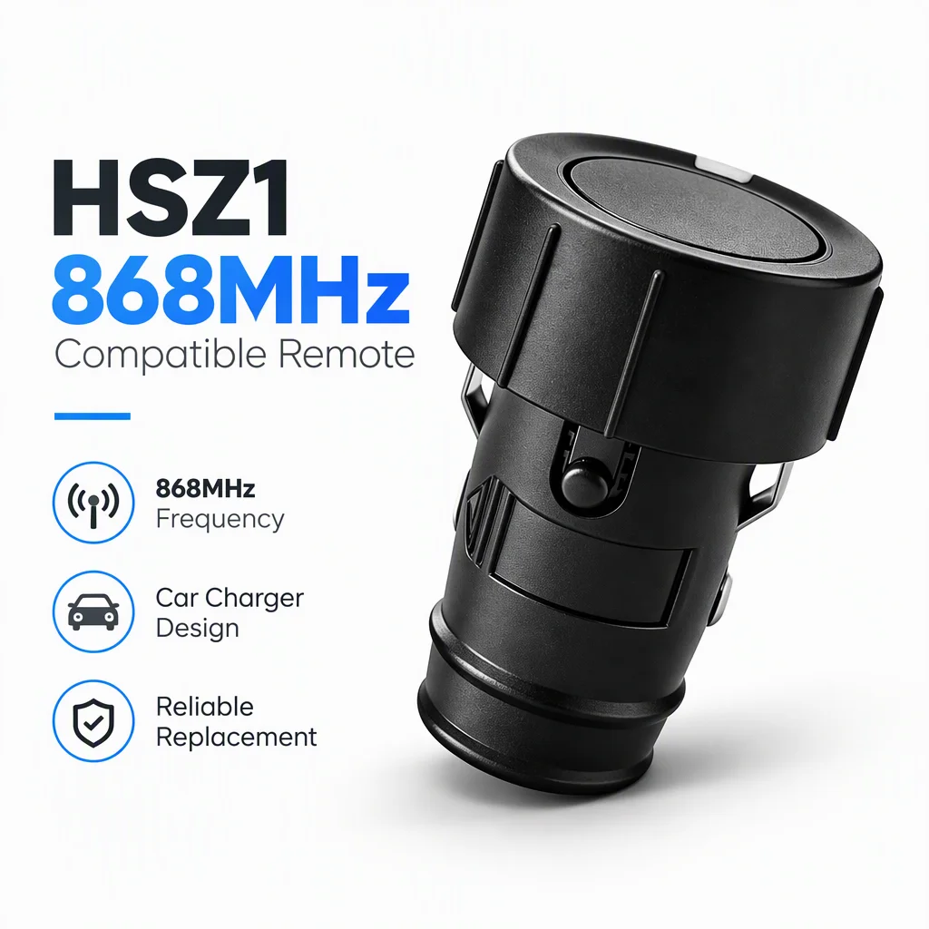 For Hormann HSZ1 868 BS Handheld Transmitter Car Cigarette Lighter Clone HSE4 868 BS 868MHZ BiSecur Garage Remote Control
