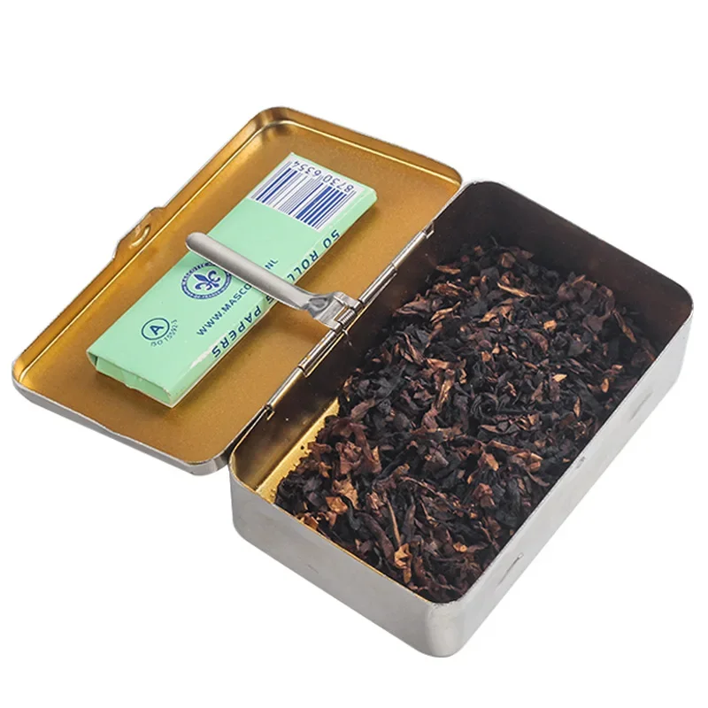 Tobacco Box Mini Portable Moisture Proof Cigarette Case Old-fashioned Dry Cigarette Box Metal Storage Smoking Accessories