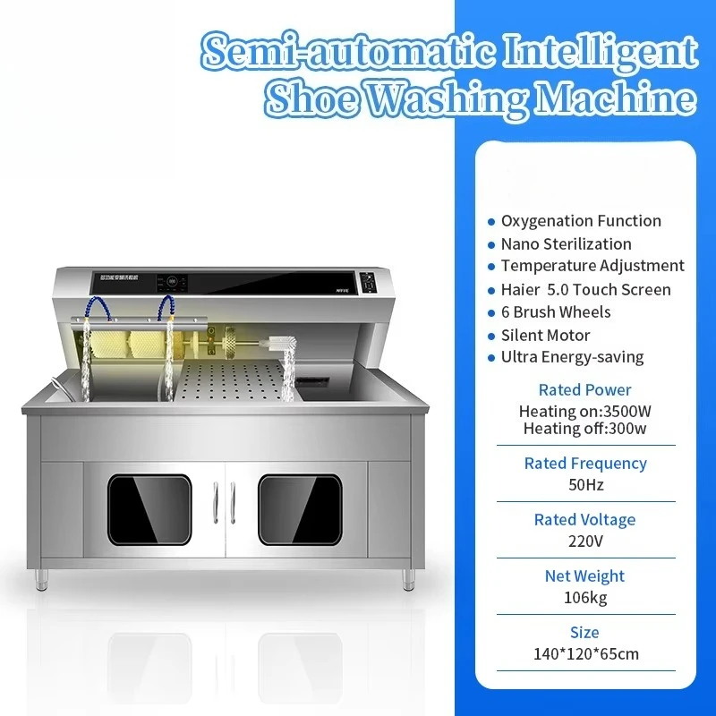 Touch Screen Semi-Automatic Intelligent Shoe Washing Machine Stainless Steel Shoes Cleaning Machine