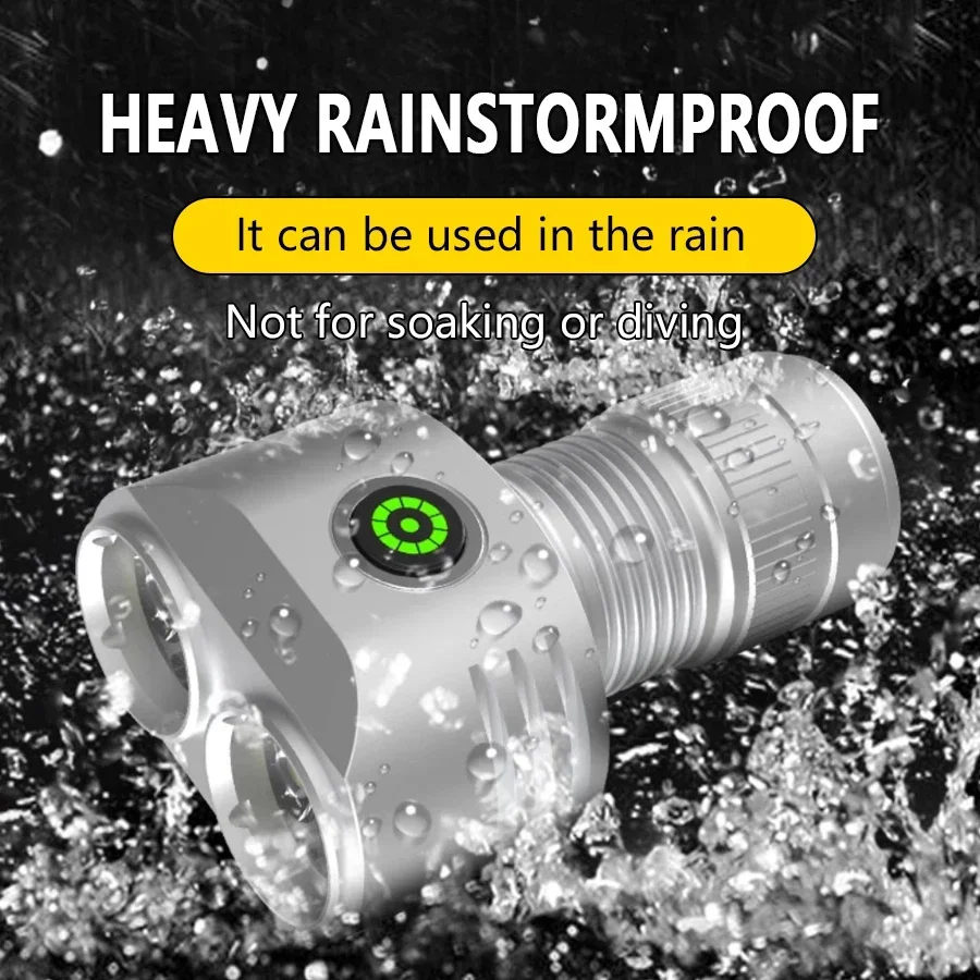 Lampes de poche super lumineuses à 6 LED, rechargeables en alliage d'aluminium, avec 4 Modes, lampe de travail magnétique, lampes d'extérieur
