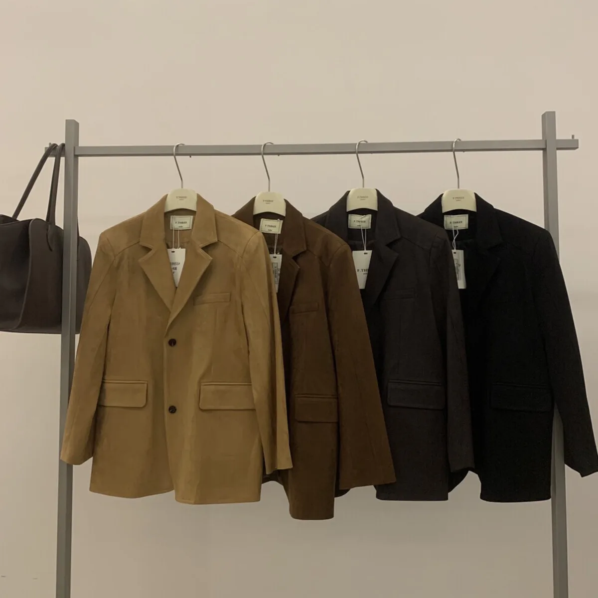 KWTX Damen-Blazer aus Wildleder, Vintage, elegant, mit zwei Knöpfen, verdickt, warm, A/W, einfarbig, schick, Designer, Neuankömmling, Premium-Qualität